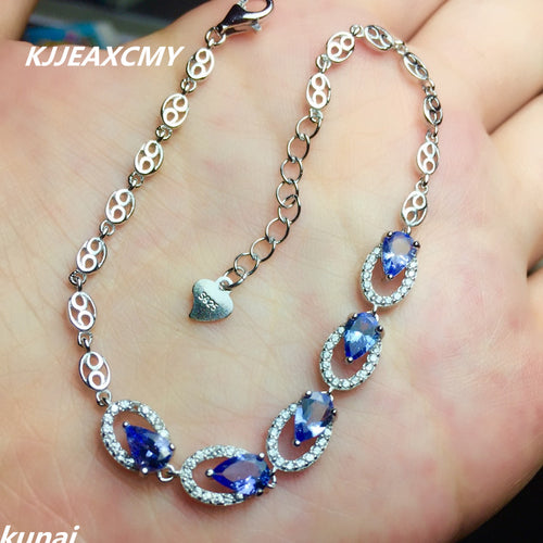 KJJEAXCMY Fine jewelry Multicolored jewelry 925 silver inlay natural Tanzanite Bracelet Adjustable drop a female