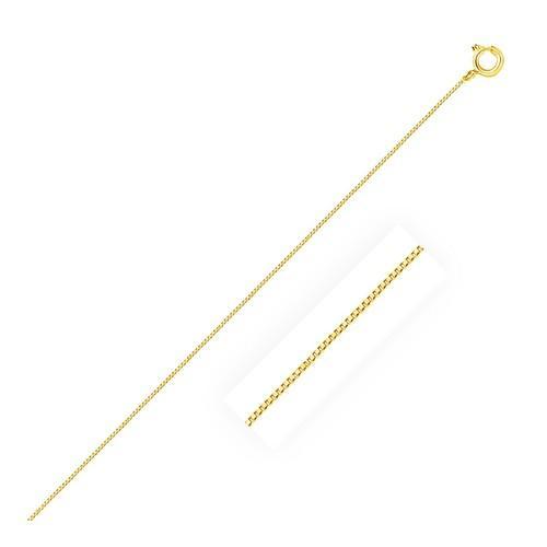 0.45mm 14K Yellow Gold Classic Box Chain, size 16''-JewelryKorner-com