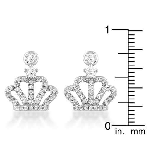 0.5 Ct Rhodium Crown CZ Earrings-JewelryKorner-com