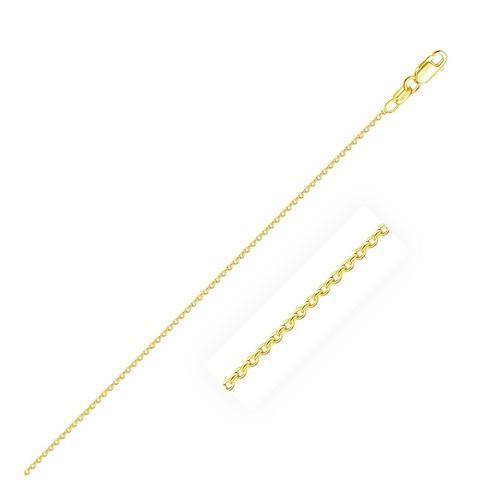 0.7mm 14K Yellow Gold Round Cable Link Chain, size 18''-JewelryKorner-com