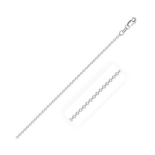 0.8mm 14K White Cable Link Chain, size 20''-JewelryKorner-com