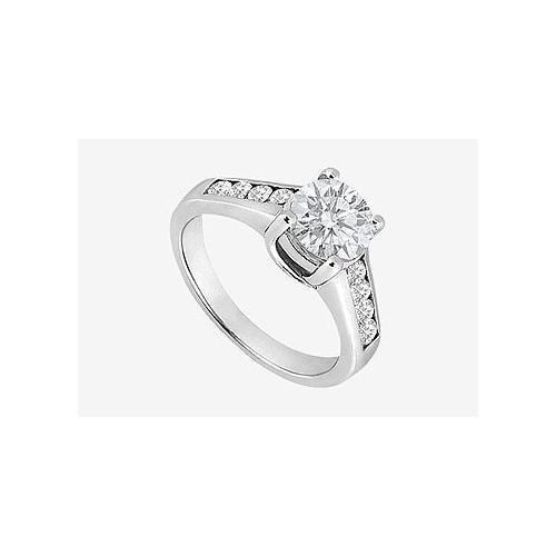 1 carat Center Diamond Engagement Ring in 14K White Gold 1.40 Carat TDW-JewelryKorner-com