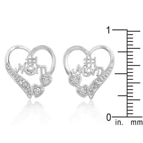 #1 Mom Heart Earrings-JewelryKorner-com