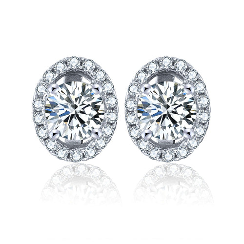 100% 925 Sterling Silver Stud Earring for Women with Natural Topaz