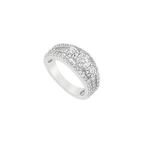10K White Gold Cubic Zirconia Engagement Ring 2.25 CT TGW-JewelryKorner-com