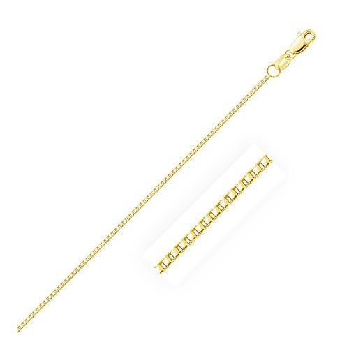 1.0mm 14K Yellow Gold Octagonal Box Chain, size 18''-JewelryKorner-com