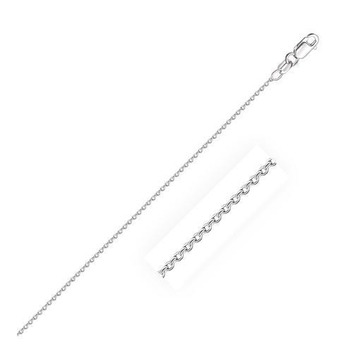 1.2mm 14K White Gold Round Cable Link Chain, size 16''-JewelryKorner-com