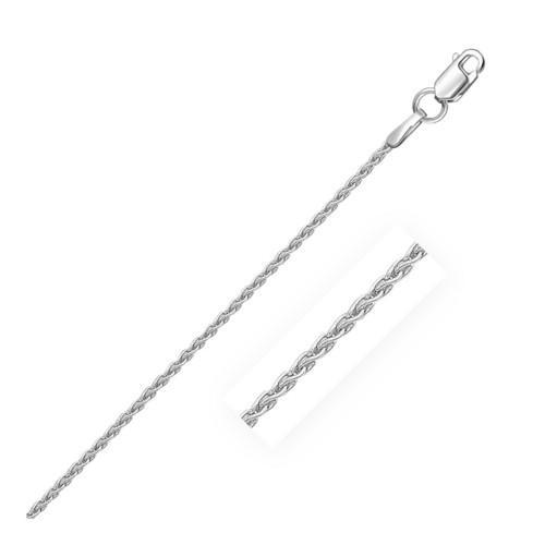 1.3mm Sterling Silver Rhodium Plated Wheat Chain, size 20''-JewelryKorner-com