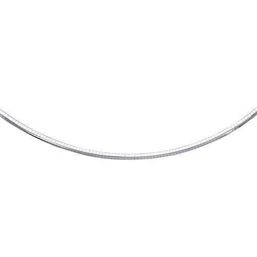 14K White Gold Chain in a Classic Omega Design (4 mm), size 16''-JewelryKorner-com