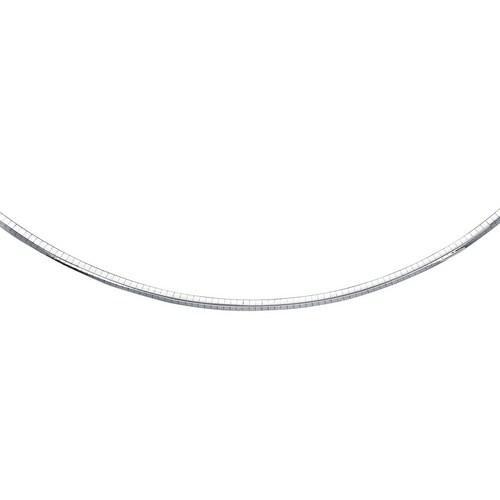 14K White Gold Chain in a Classic Omega Design (4 mm), size 20''-JewelryKorner-com