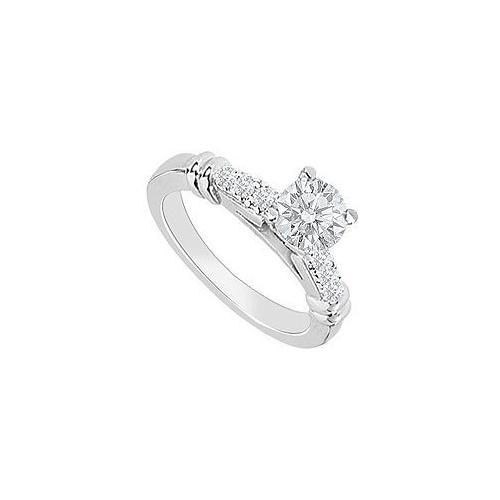 14K White Gold : Diamond Engagement Ring 0.60 CT TDW-JewelryKorner-com