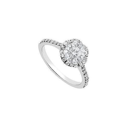 14K White Gold Diamond Engagement Ring 0.75 CT TDW-JewelryKorner-com