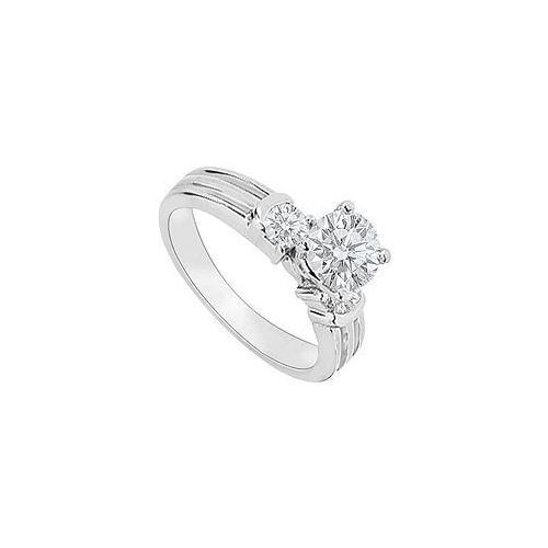 14K White Gold : Diamond Engagement Ring 0.75 CT TDW-JewelryKorner-com
