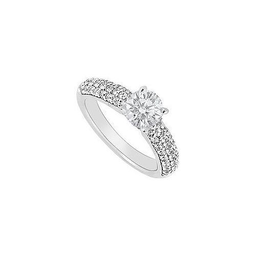 14K White Gold : Diamond Engagement Ring 1.10 CT TDW-JewelryKorner-com