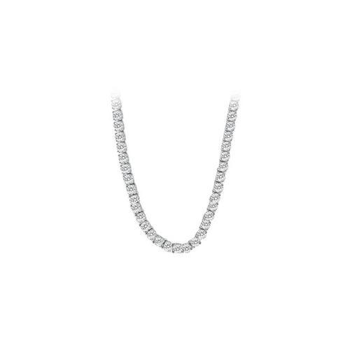 14K White Gold Diamond Eternity Necklace 16.00 CT TDW-JewelryKorner-com
