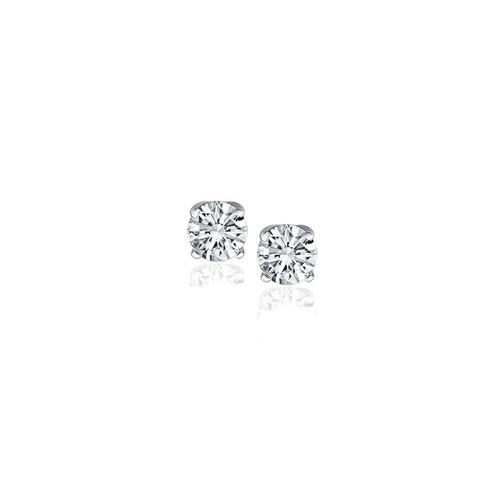 14K White Gold Diamond Four Prong Stud Earrings (1/4 c.t. tw.)-JewelryKorner-com