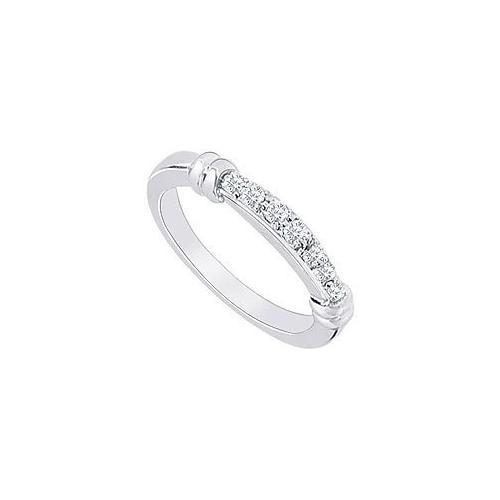 14K White Gold : Diamond Wedding Band 0.15 CT TDW-JewelryKorner-com