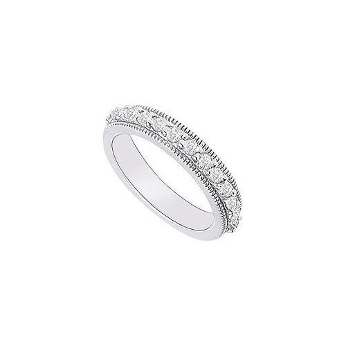 14K White Gold : Diamond Wedding Band 0.35 CT TDW-JewelryKorner-com