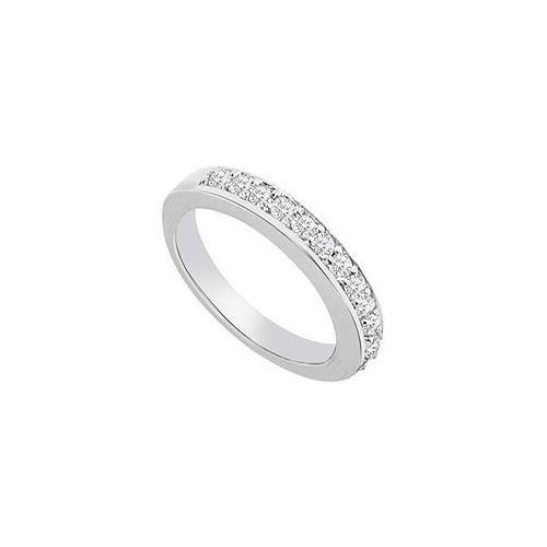 14K White Gold : Diamond Wedding Band 0.50 CT TDW-JewelryKorner-com