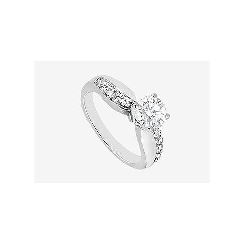 14K White Gold Engagement Engagement Ring with TGW 1.25 Carat Cubic Zirconia-JewelryKorner-com