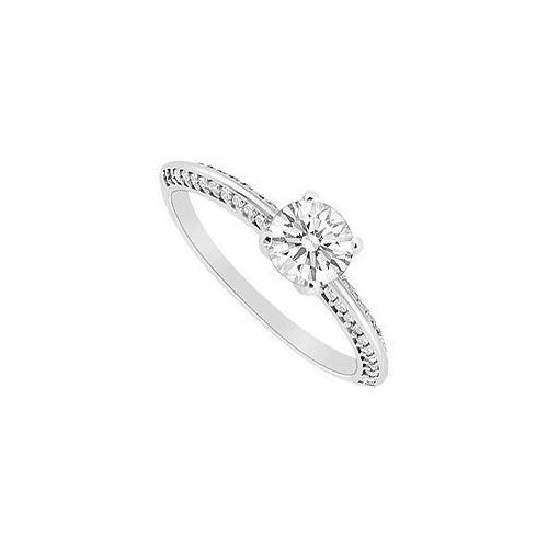 14K White Gold Semi Mount Engagement Ring with 0.25 Carat Diamonds Center Diamond Not Included-JewelryKorner-com