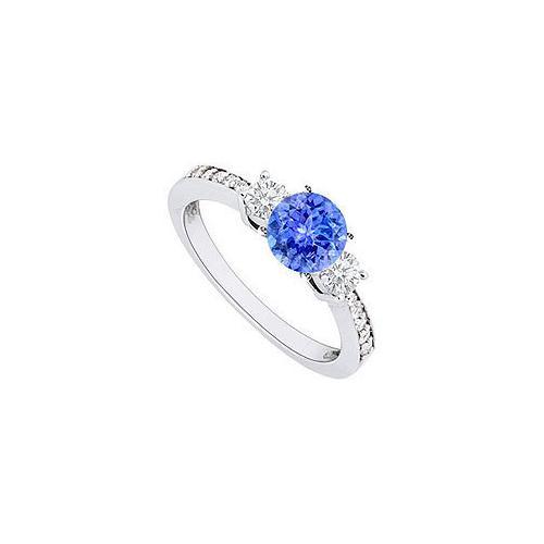 14K White Gold Tanzanite & Diamond Engagement Ring 1.00 CT TGW-JewelryKorner-com