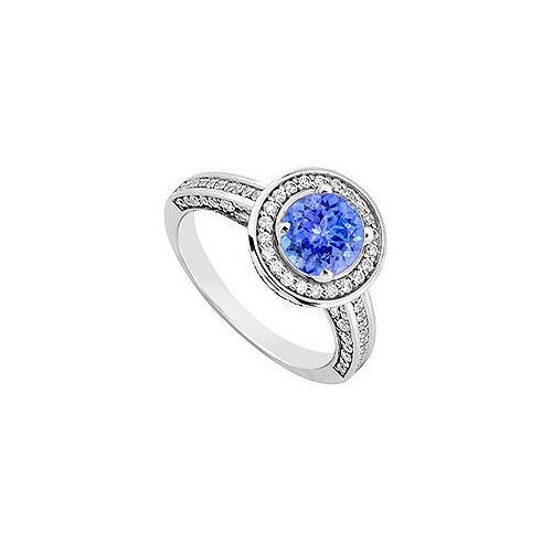 14K White Gold Tanzanite & Diamond Engagement Ring 1.25 CT TGW-JewelryKorner-com