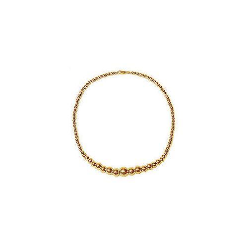 14K Yellow Gold Graduating Bead Necklace-JewelryKorner-com
