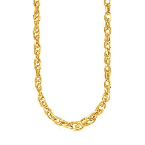 14K Yellow Gold Ornate Prince of Wales Chain Necklace, size 18''-JewelryKorner-com