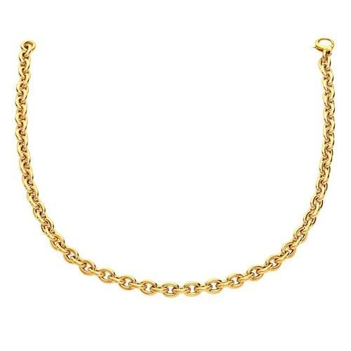 14K Yellow Gold Polished Cable Link Necklace, size 18''-JewelryKorner-com