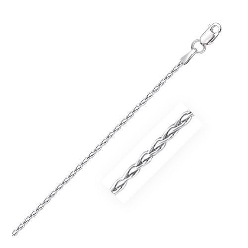 1.5mm Sterling Silver Rhodium Plated Wheat Chain, size 16''-JewelryKorner-com