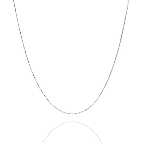 2 Colors 925 Sterling Silver Chain Necklace - 1mm Wide Box Chains Basic Fashion Jewelry Accessories for Men and Women, 16" - 30"