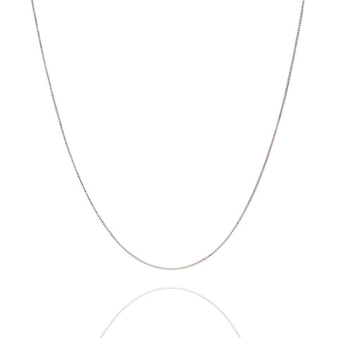 2 Colors 925 Sterling Silver Chain Necklace - 1mm Wide Box Chains Basic Fashion Jewelry Accessories for Men and Women, 16" - 30"
