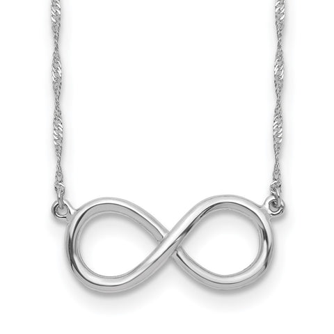 14K White Polished Infinity Necklace_0