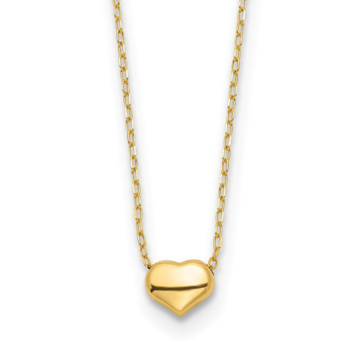 14k Polished Heart 16.5in Necklace_0