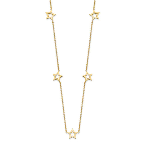 14K Yellow Gold Star w/2in Extension Necklace_0