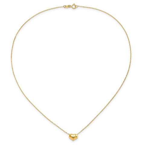 14k Polished Puffed Heart 16.5 inch Necklace_4