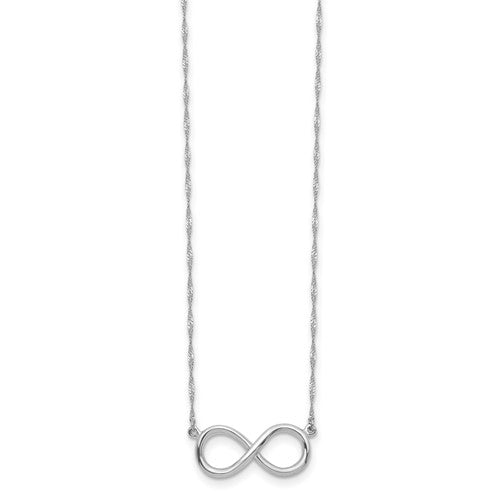 14K White Polished Infinity Necklace_1