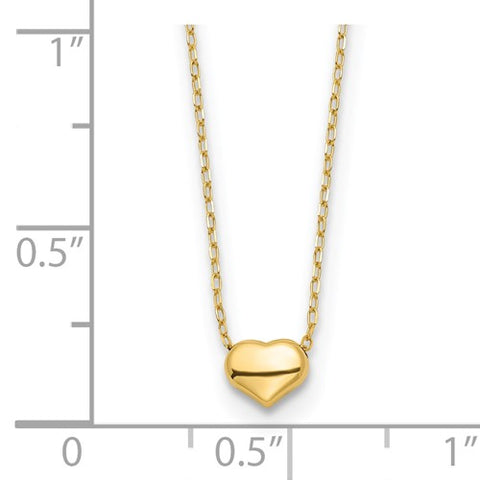 14k Polished Heart 16.5in Necklace_2