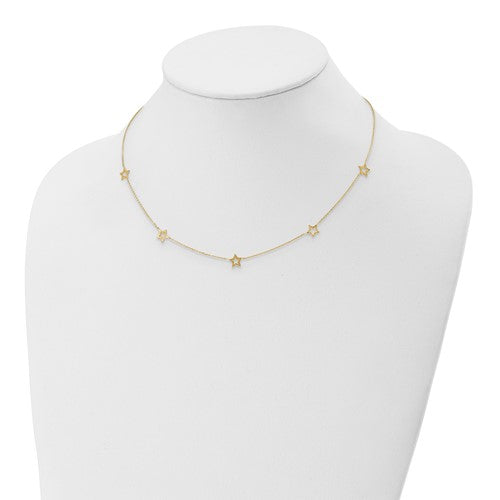 14K Yellow Gold Star w/2in Extension Necklace_1