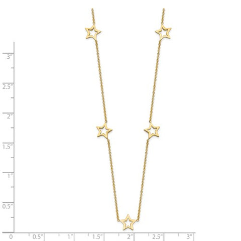 14K Yellow Gold Star w/2in Extension Necklace_2