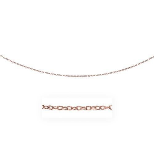 2.5mm 14K Rose Gold Pendant Chain with Textured Links, size 18''-JewelryKorner-com