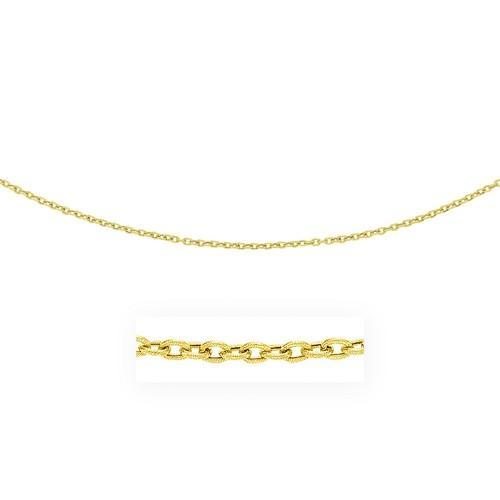 3.5mm 14K Yellow Gold Pendant Chain with Textured Links, size 16''-JewelryKorner-com