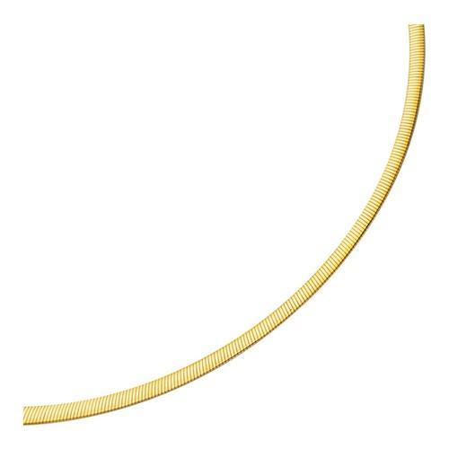 4.0mm 14K Two Tone Gold Reversible Omega Necklace, size 18''-JewelryKorner-com