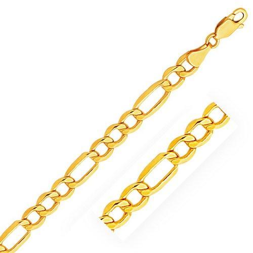 5.4mm 10K Yellow Gold Lite Figaro Chain, size 20''-JewelryKorner-com