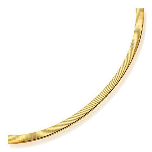 6.0mm 14K Two Tone Gold Reversible Omega Necklace, size 16''-JewelryKorner-com