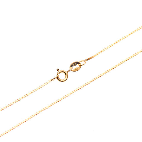 925 Sterling Silver Box Chain Necklace- 18 Karat Gold Over Women Jewelry Accessories w/ Spring Clasp, 0.8mm Wide, 16"-30" Long