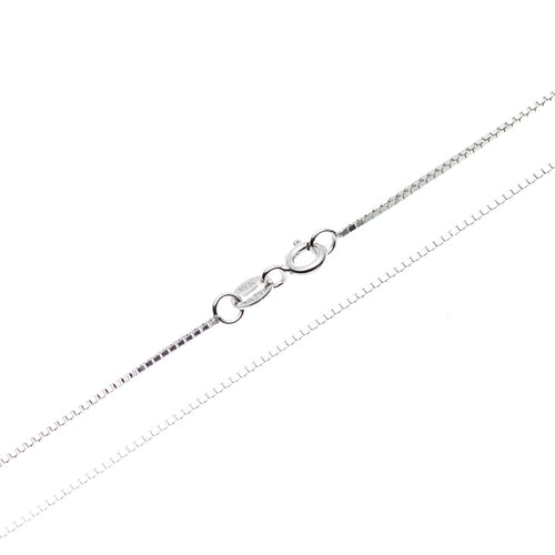 925 Sterling Silver Box Chain Necklace, Thin Italian Necklace Women Jewelry for Pendants Charms, 0.8mm Wide, 16" 18" 20" 22" 24"