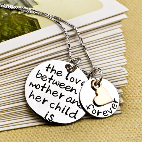 925 Sterling Silver Charm Statement Necklace Mother Child Love Jewelry Collar Necklace Fashion Jewelry For Women GNX0330