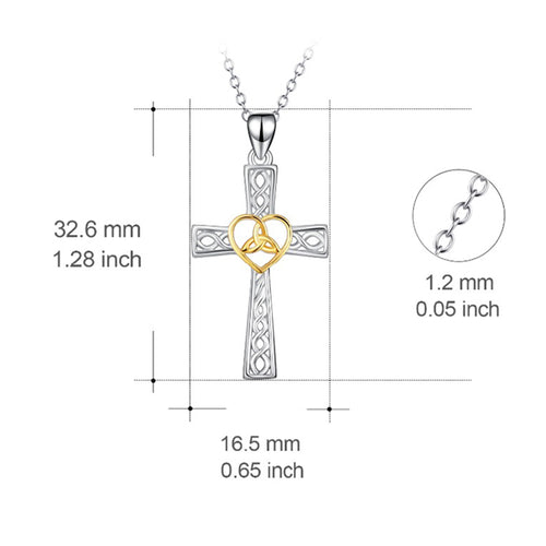 925 Sterling Silver Cross Necklace Love Heart & Knot Pendants Necklaces New Style Jewelry For Women